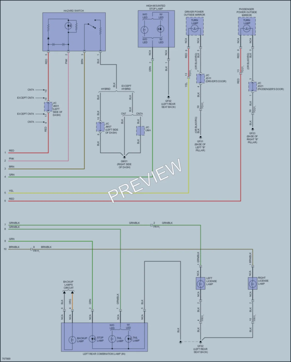 2021 Hyundai Elantra Exterior Lights wiring diagram preview