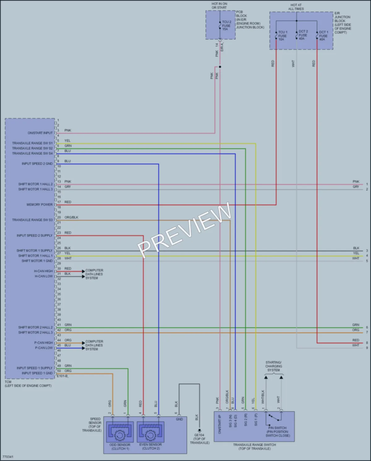2021 Hyundai ElantraHybrid Transmission wiring diagram preview