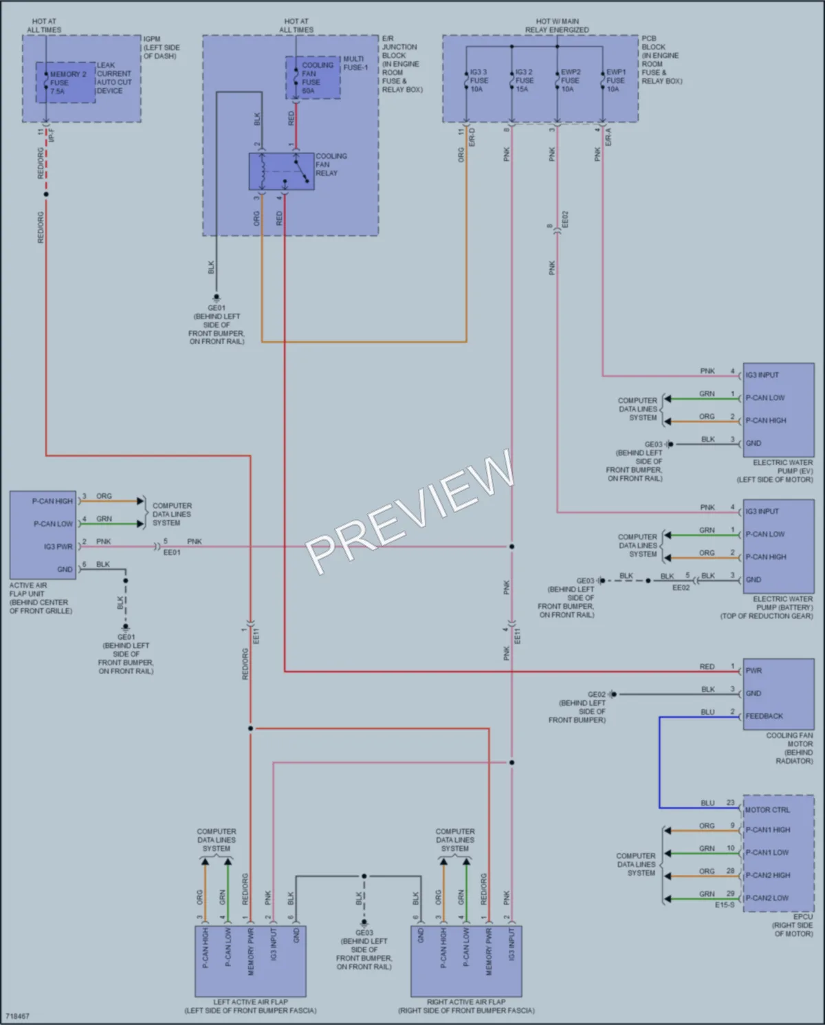 2021 Hyundai IoniqElectric Cooling Fan wiring diagram preview