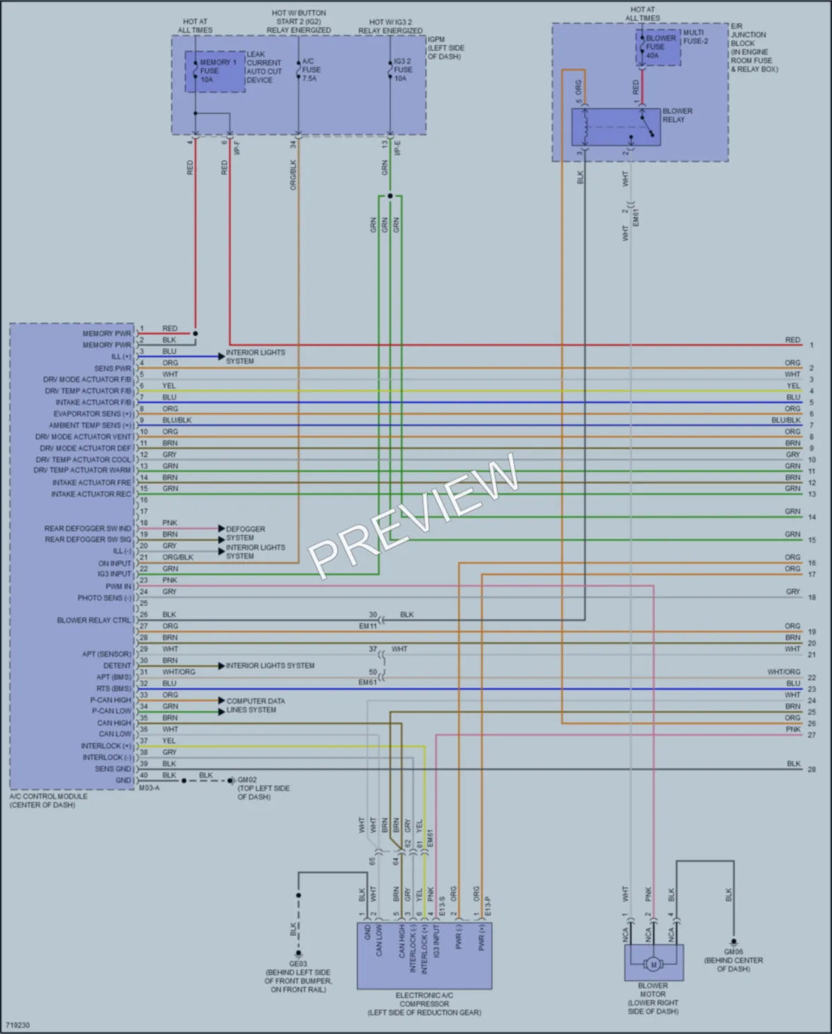 2021 Hyundai IoniqHybrid Air Conditioning wiring diagram preview