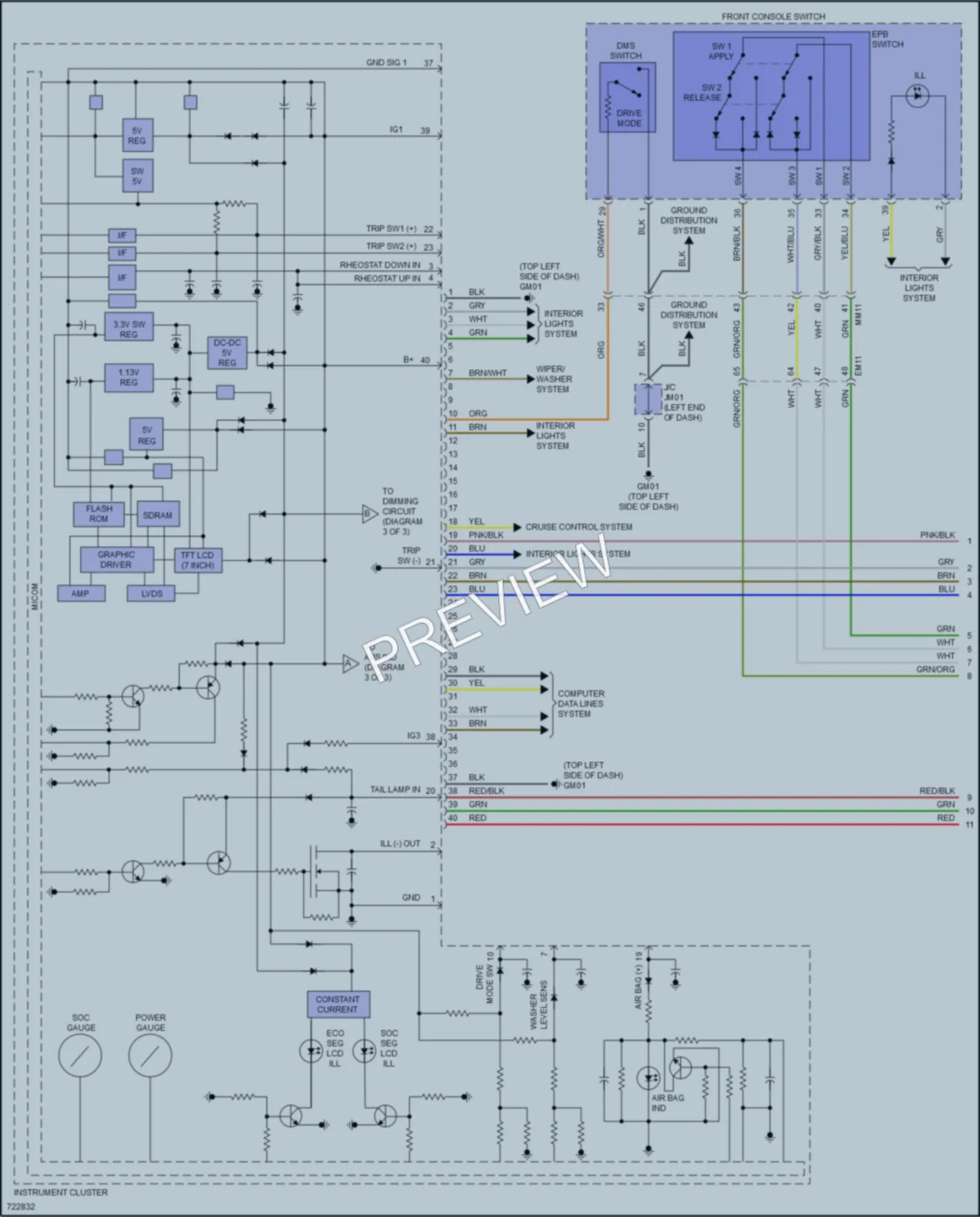 2021 Hyundai IoniqHybrid Instrument Cluster wiring diagram preview