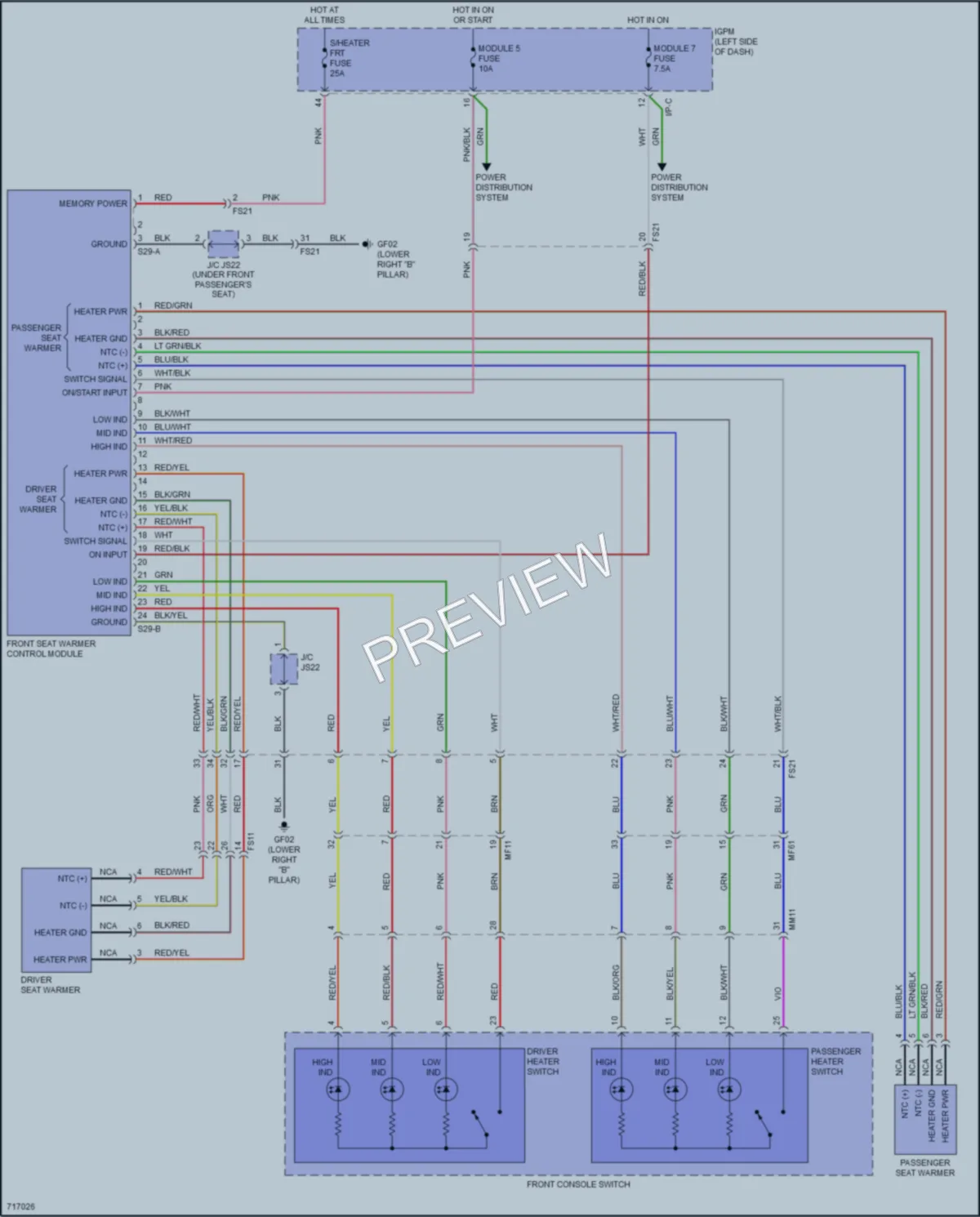 2021 Hyundai IoniqHybrid Power Seats wiring diagram preview