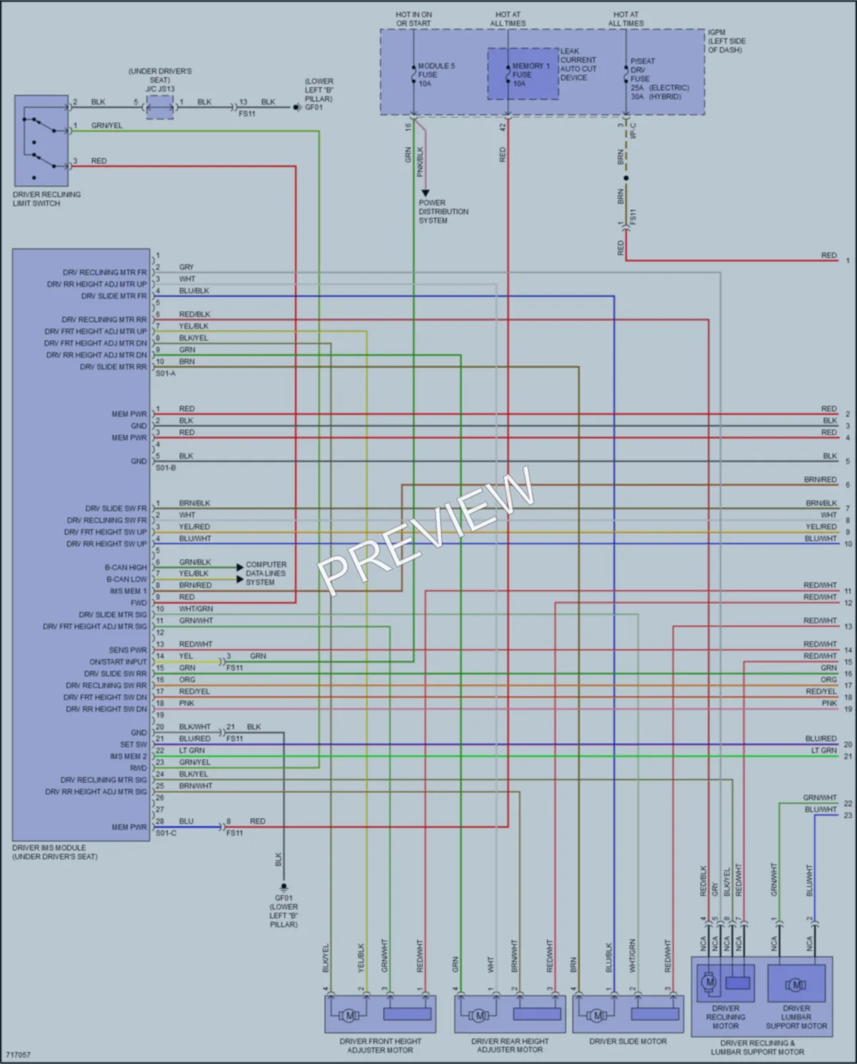 2021 Hyundai IoniqPlugIn Memory Systems wiring diagram preview