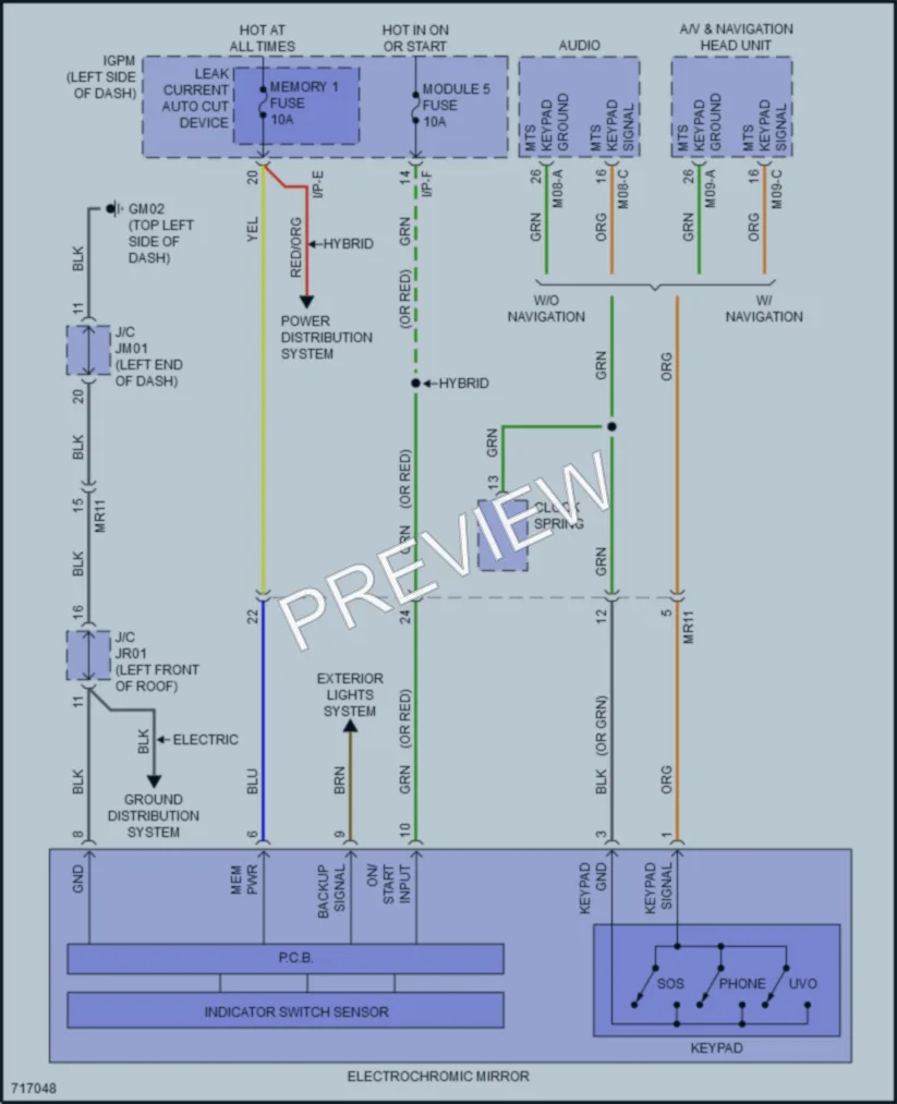 2021 Hyundai IoniqPlugIn Power Mirrors wiring diagram preview