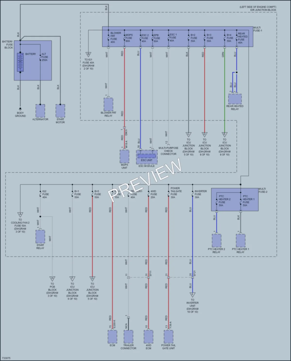 2021 Hyundai Palisade Power Distribution wiring diagram preview
