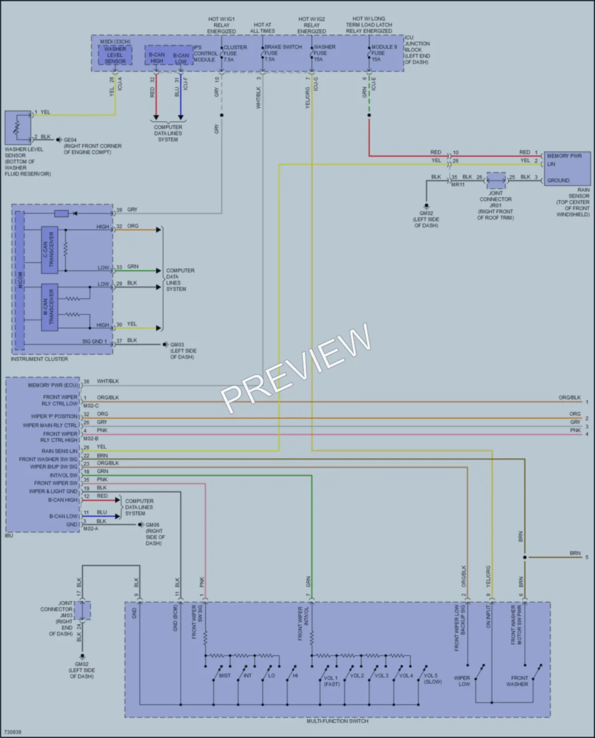 2021 Hyundai Palisade Wiper Washer wiring diagram preview