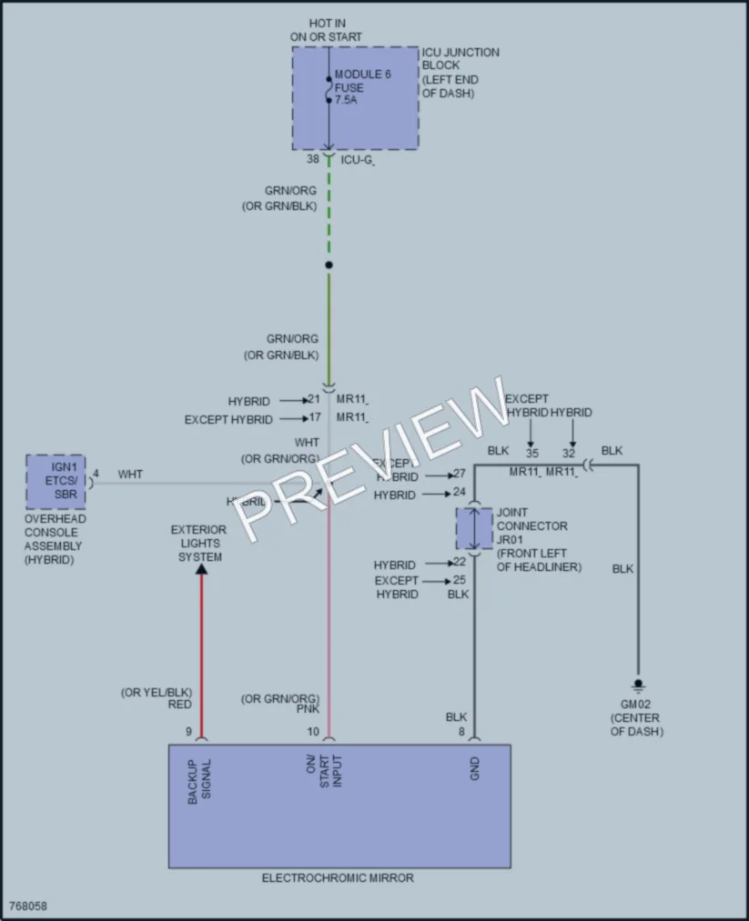 2021 Hyundai SantaFe Power Mirrors wiring diagram preview