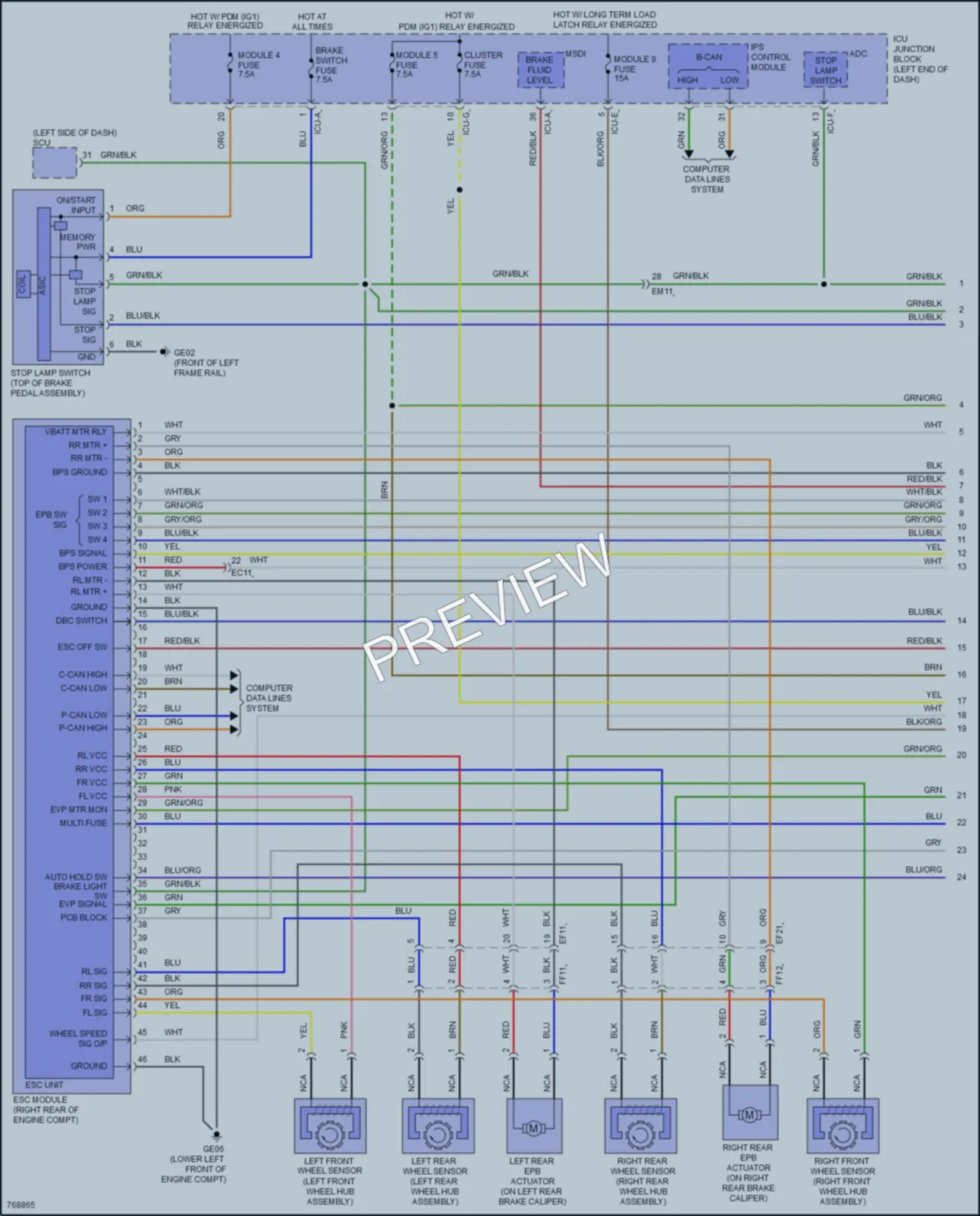 2021 Hyundai SantaFeHybrid Anti Lock Brakes wiring diagram preview