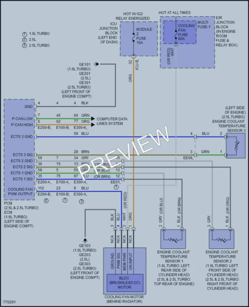 2021 Hyundai Sonata Cooling Fan wiring diagram preview