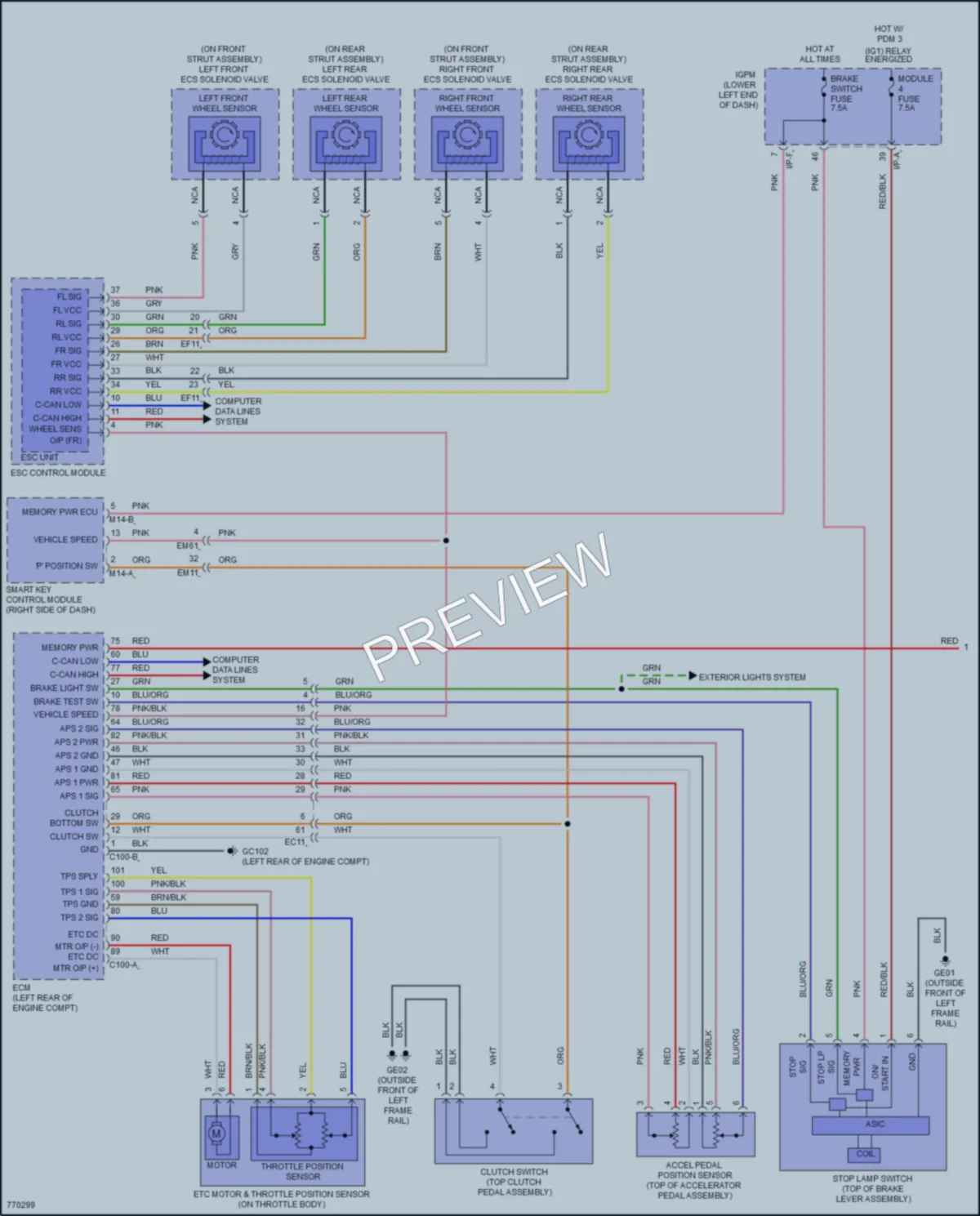 2021 Hyundai Veloster Cruise Control wiring diagram preview
