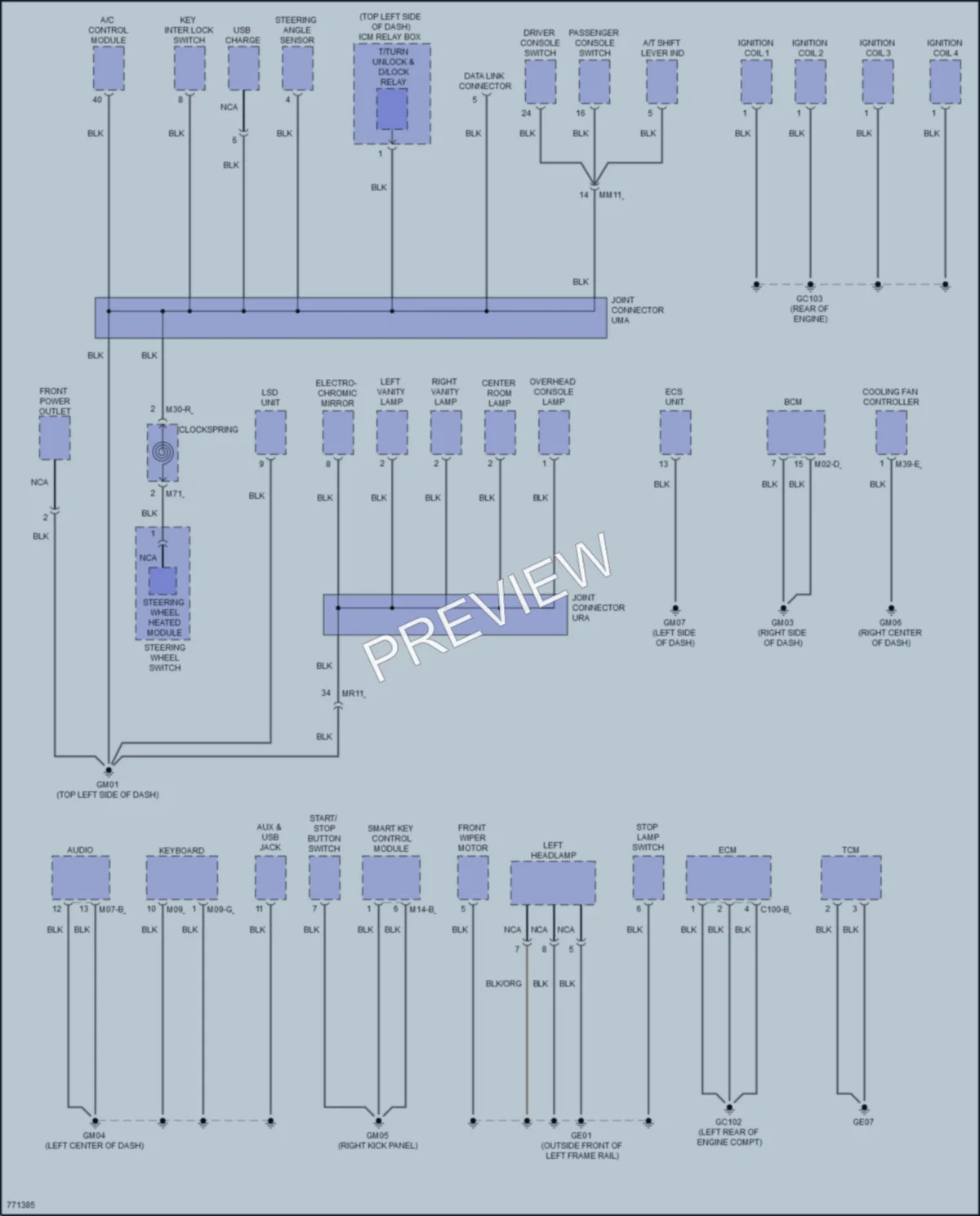 2021 Hyundai Veloster Ground Distribution wiring diagram preview
