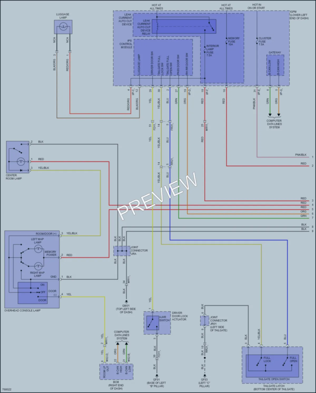 2021 Hyundai Veloster Interior Lights wiring diagram preview