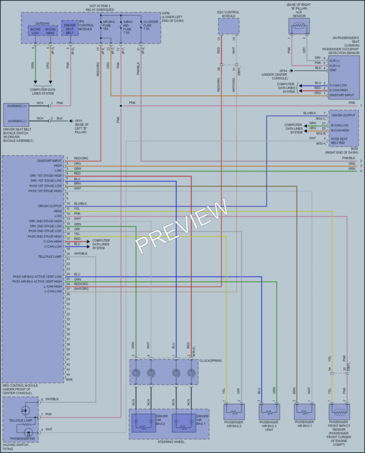 2021 Hyundai Veloster Supplemental Restraints wiring diagram preview