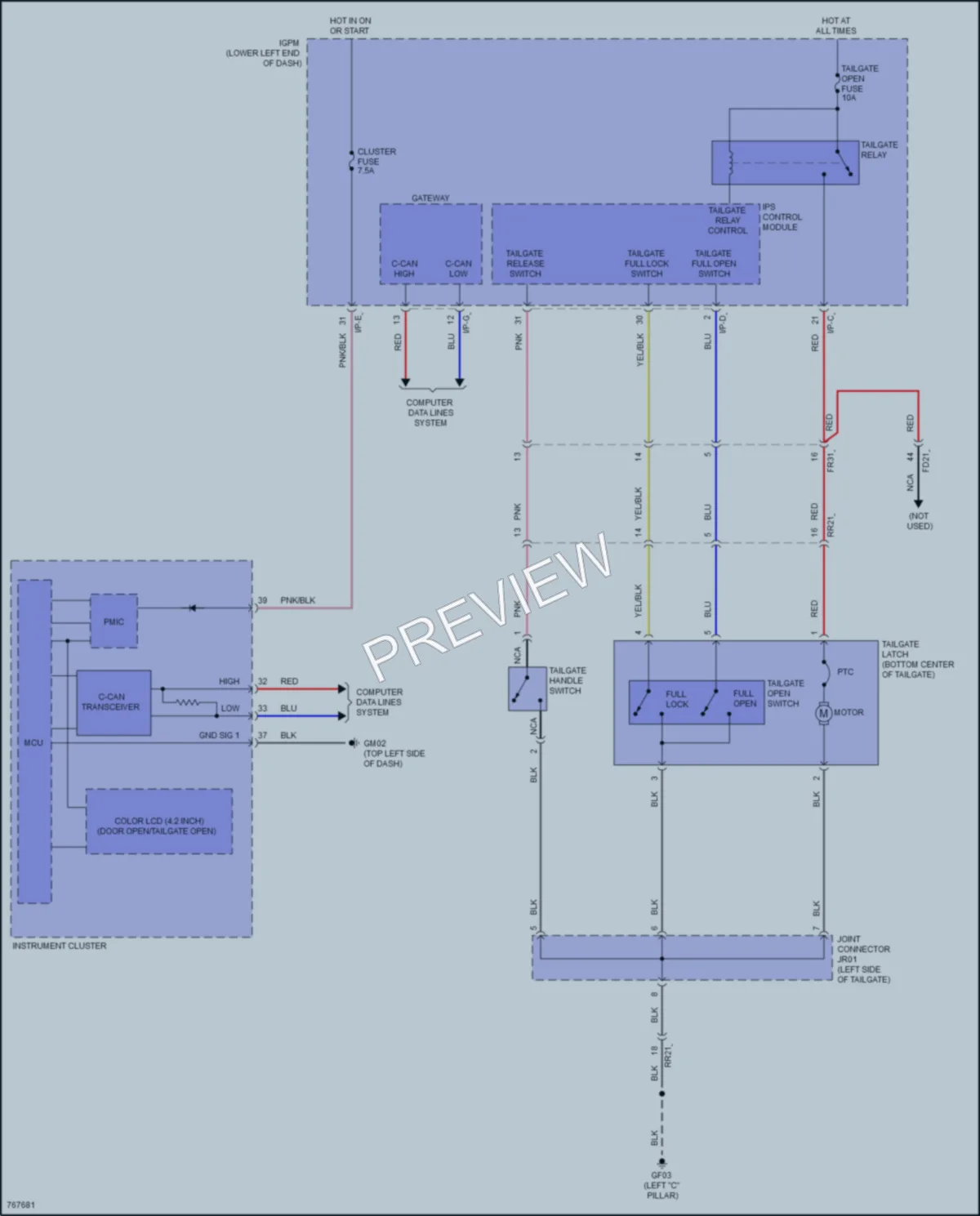 2021 Hyundai Veloster Trunk Tailgate Fuel Door wiring diagram preview