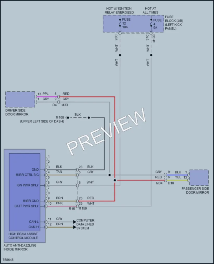 2021 Infiniti Q50 Power Mirrors wiring diagram preview