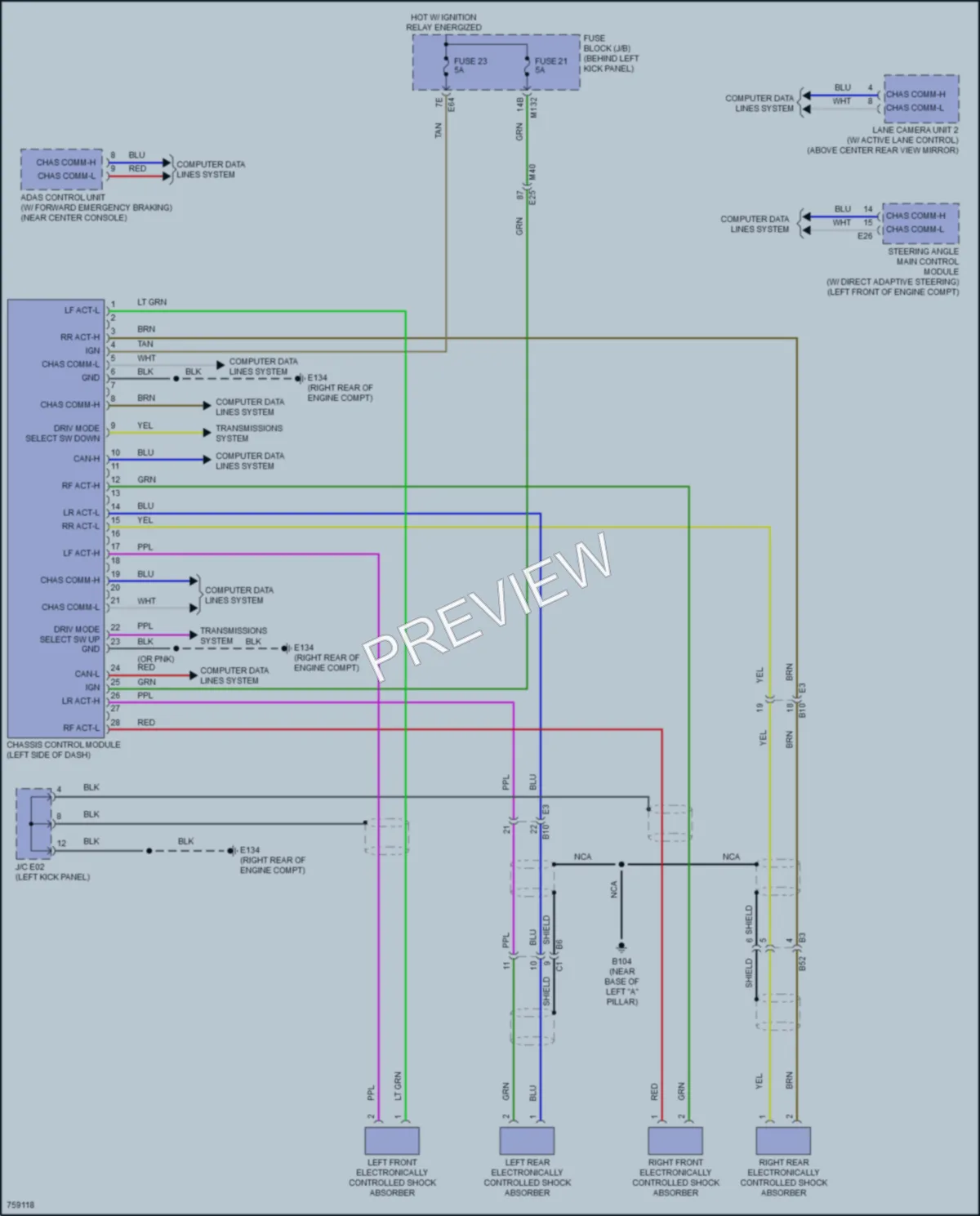 2021 Infiniti Q60 Electronic Suspension wiring diagram preview