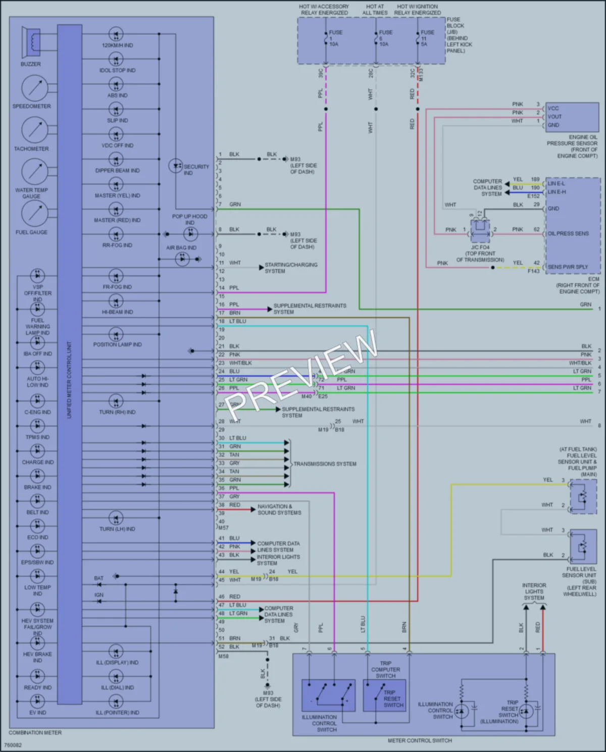2021 Infiniti Q60 Instrument Cluster wiring diagram preview