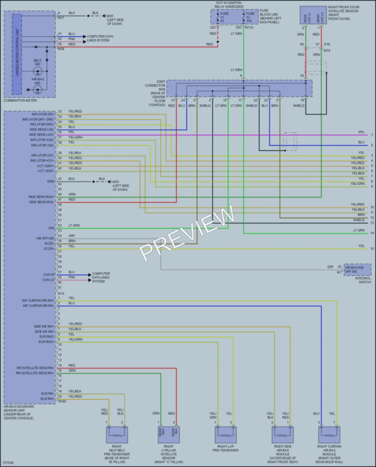 2021 Infiniti Q60 Supplemental Restraints wiring diagram preview