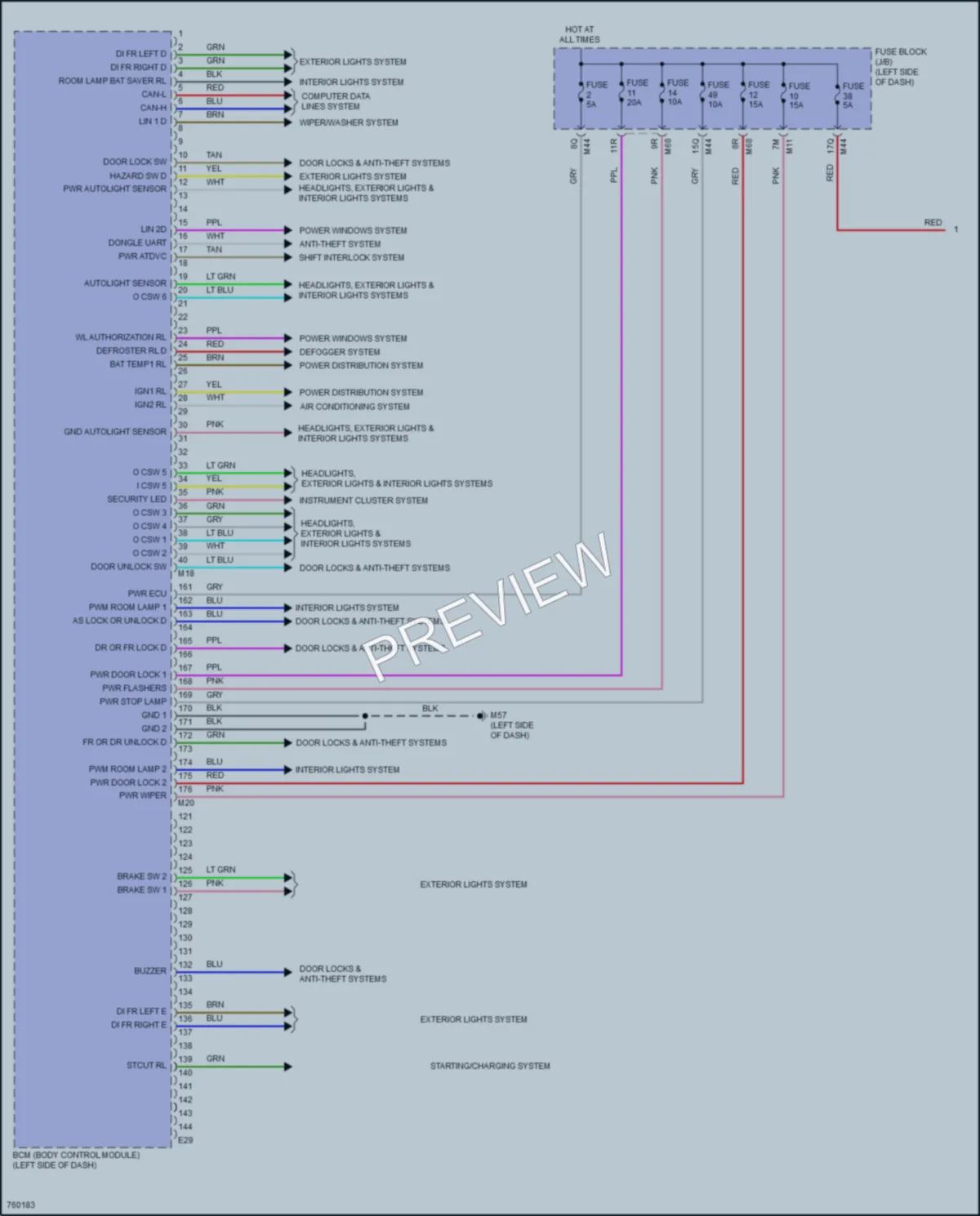 2021 Infiniti QX50 Body Control Modules wiring diagram preview