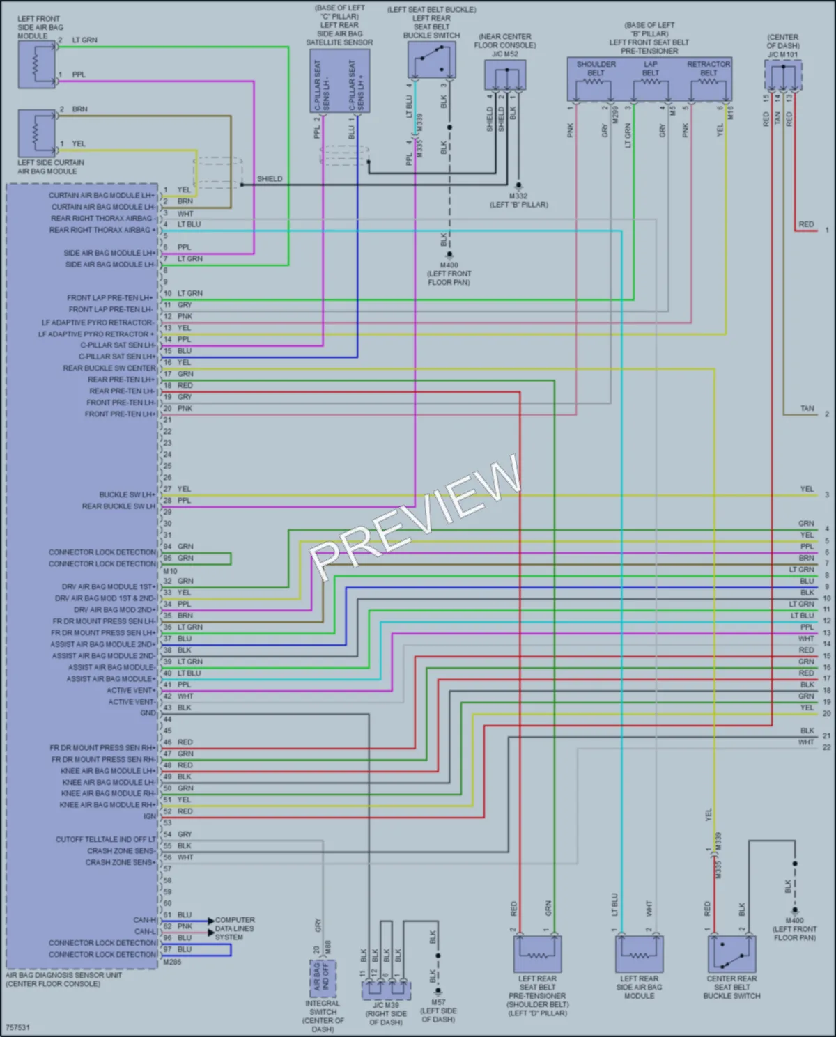 2021 Infiniti QX50 Supplemental Restraints wiring diagram preview