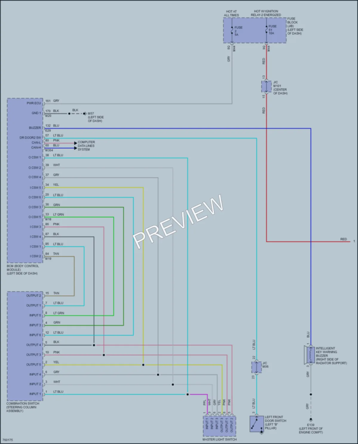 2021 Infiniti QX50 Warning Systems wiring diagram preview