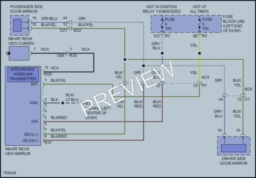 2021 Infiniti QX80 Power Mirrors wiring diagram preview