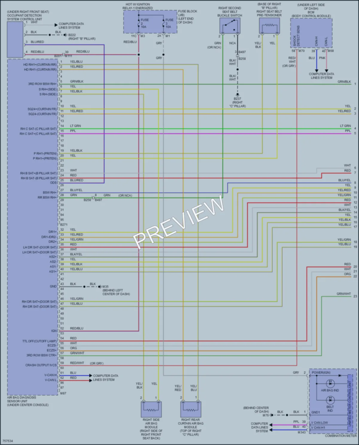 2021 Infiniti QX80 Supplemental Restraints wiring diagram preview