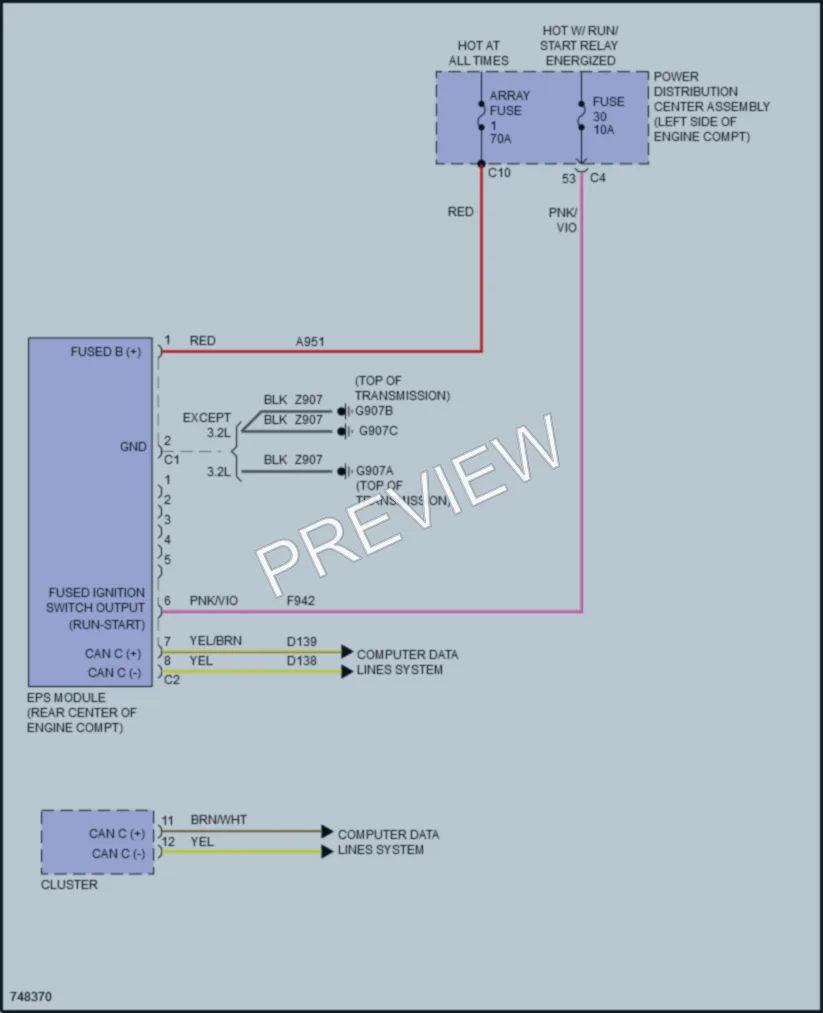 2021 Jeep Cherokee Electronic Power Steering wiring diagram preview