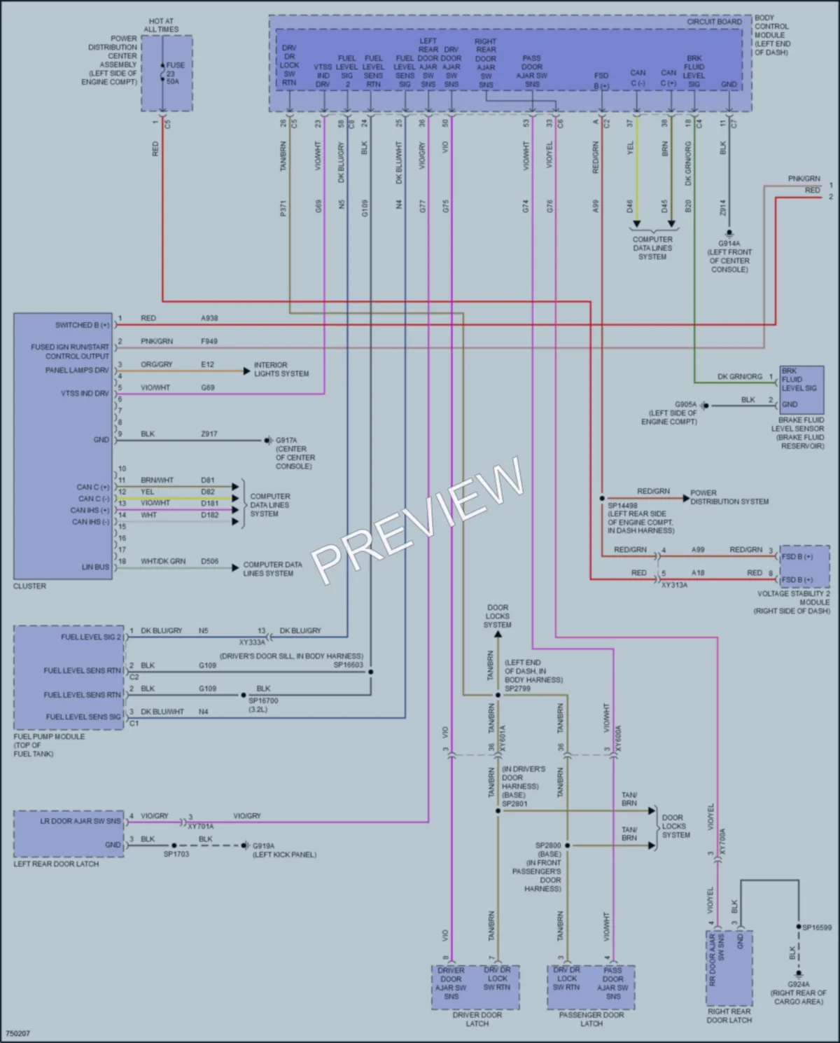 2021 Jeep Cherokee Instrument Cluster wiring diagram preview