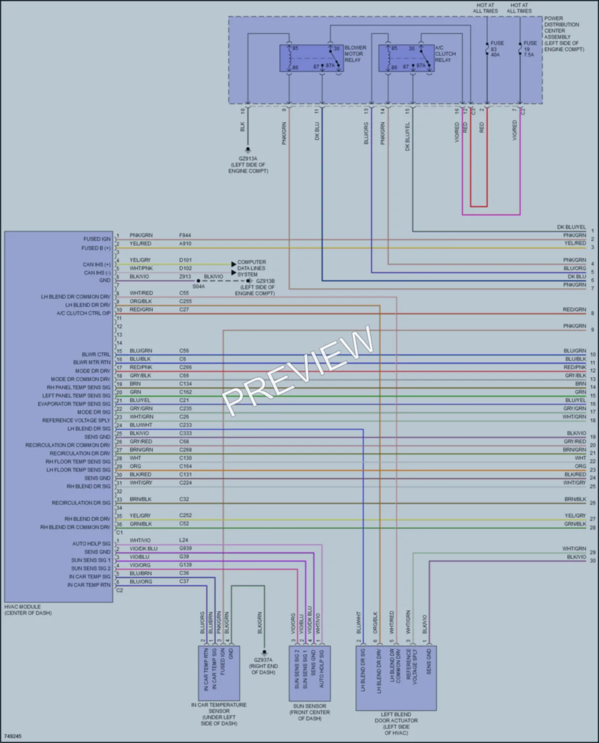 2021 Jeep Compass Air Conditioning wiring diagram preview