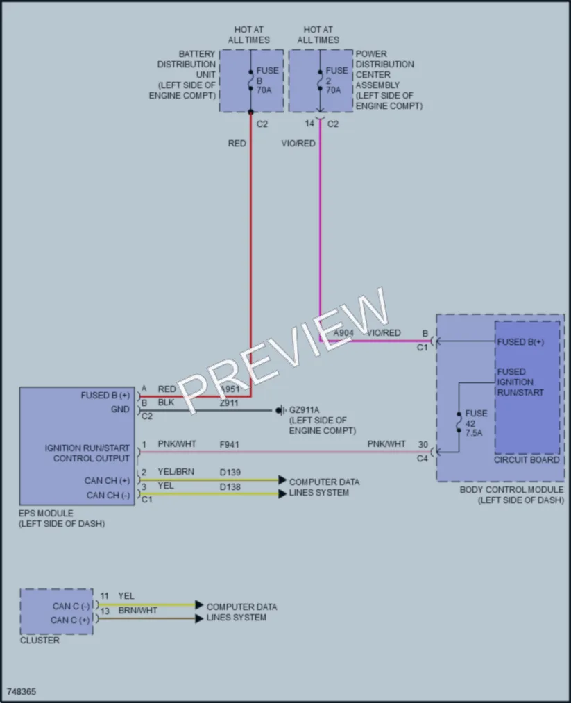 2021 Jeep Compass Electronic Power Steering wiring diagram preview