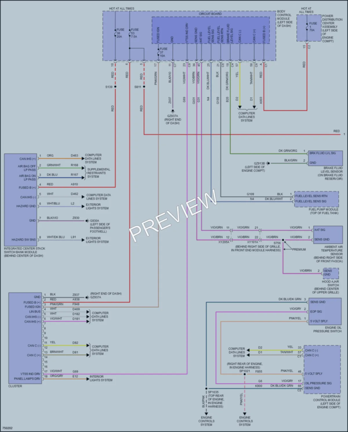 2021 Jeep Compass Instrument Cluster wiring diagram preview