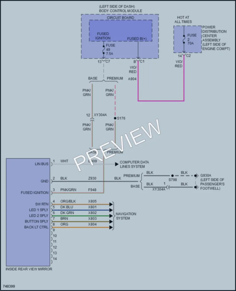 2021 Jeep Compass Power Mirrors wiring diagram preview