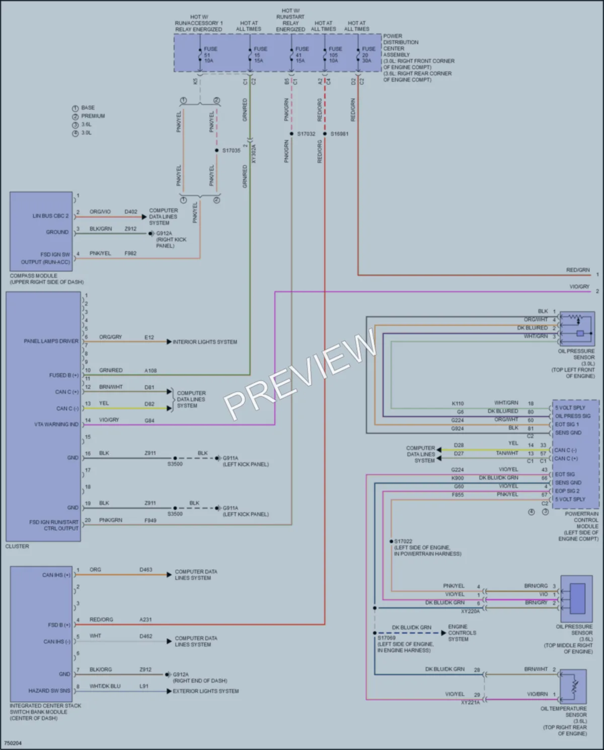 2021 Jeep Gladiator Instrument Cluster wiring diagram preview