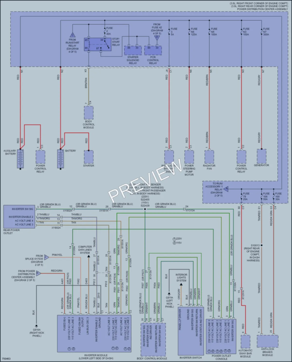 2021 Jeep Gladiator Power Distribution wiring diagram preview