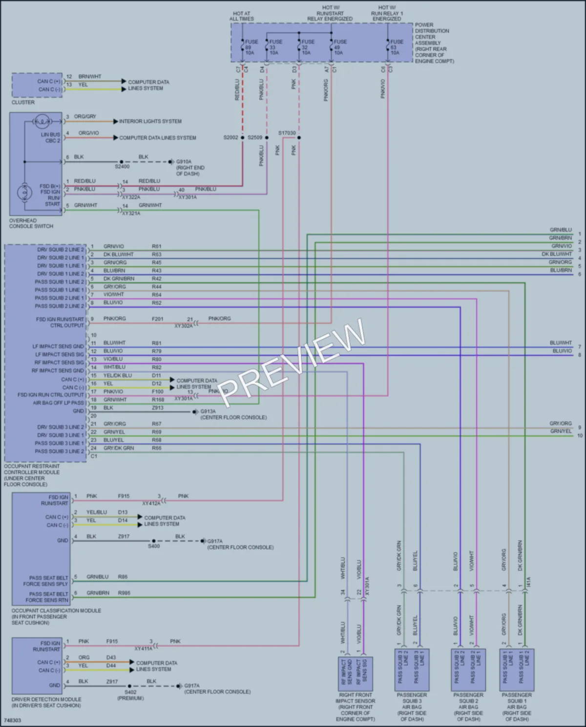 2021 Jeep Gladiator Supplemental Restraints wiring diagram preview