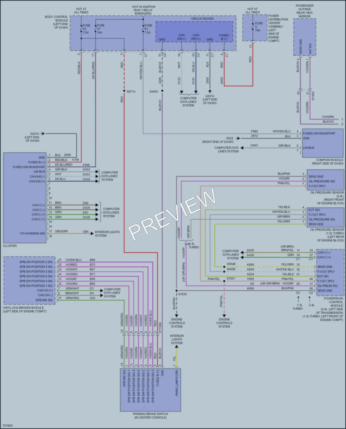 2021 Jeep Renegade Instrument Cluster wiring diagram preview