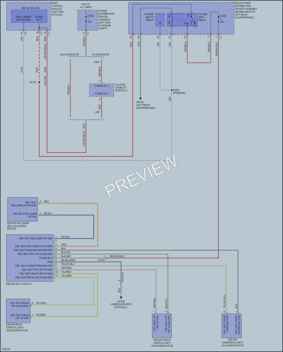 2021 Jeep Renegade Power Seats wiring diagram preview