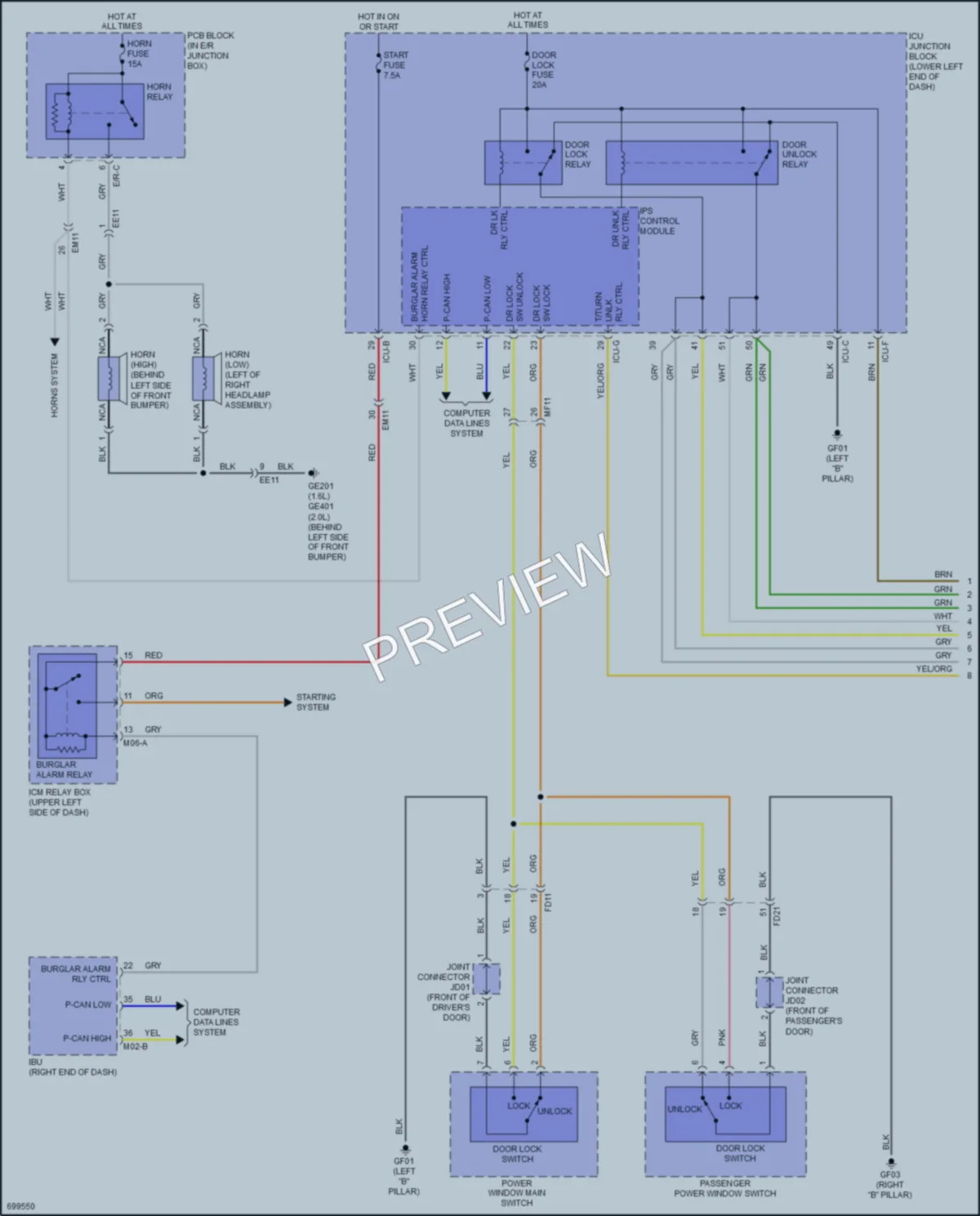 2021 Kia Forte Power Door Locks wiring diagram preview