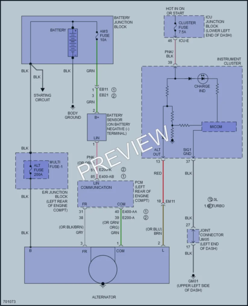 2021 Kia Forte Starting Charging wiring diagram preview