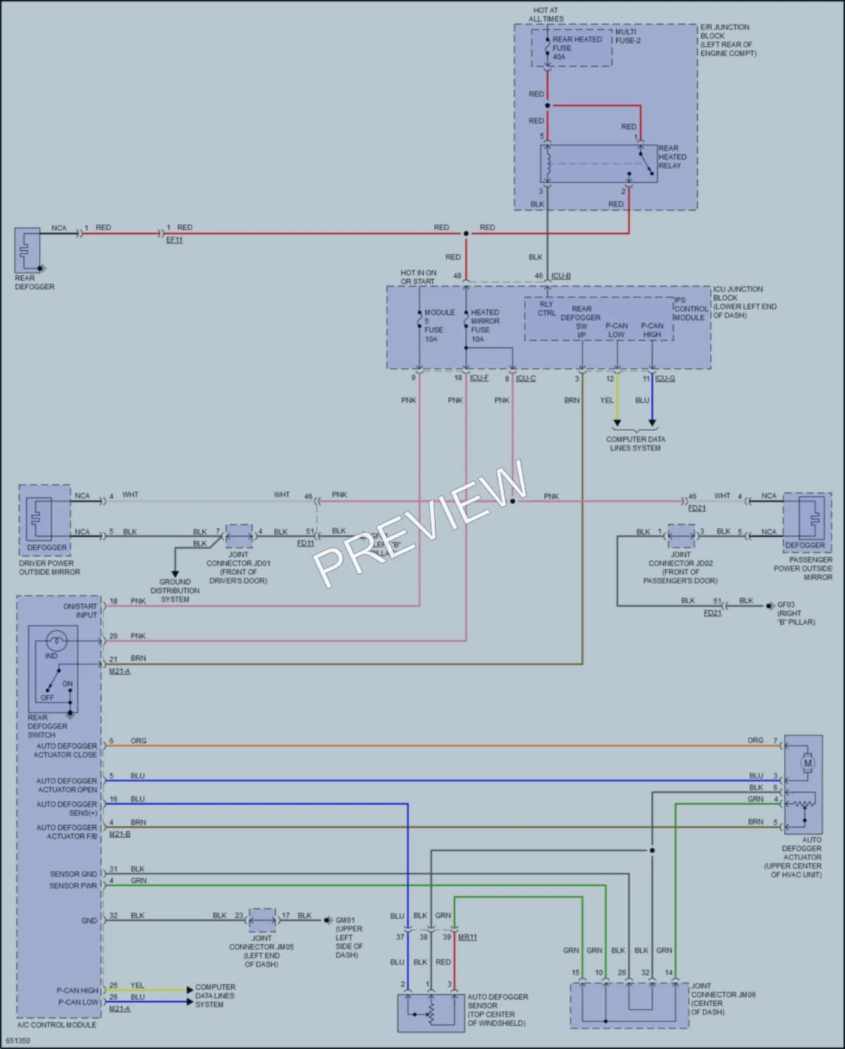2021 Kia Forte5 Defoggers wiring diagram preview