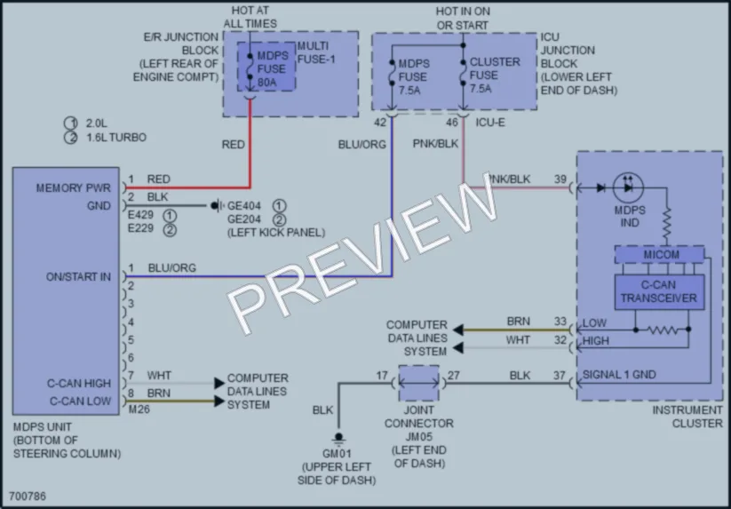 2021 Kia Forte5 Electronic Power Steering wiring diagram preview