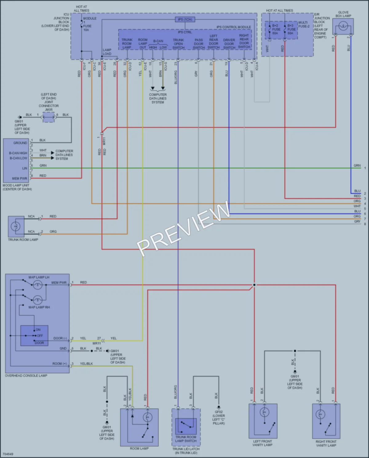 2021 Kia Forte5 Interior Lights wiring diagram preview