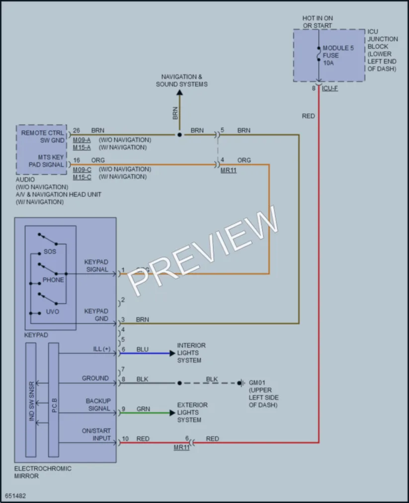 2021 Kia Forte5 Power Mirrors wiring diagram preview