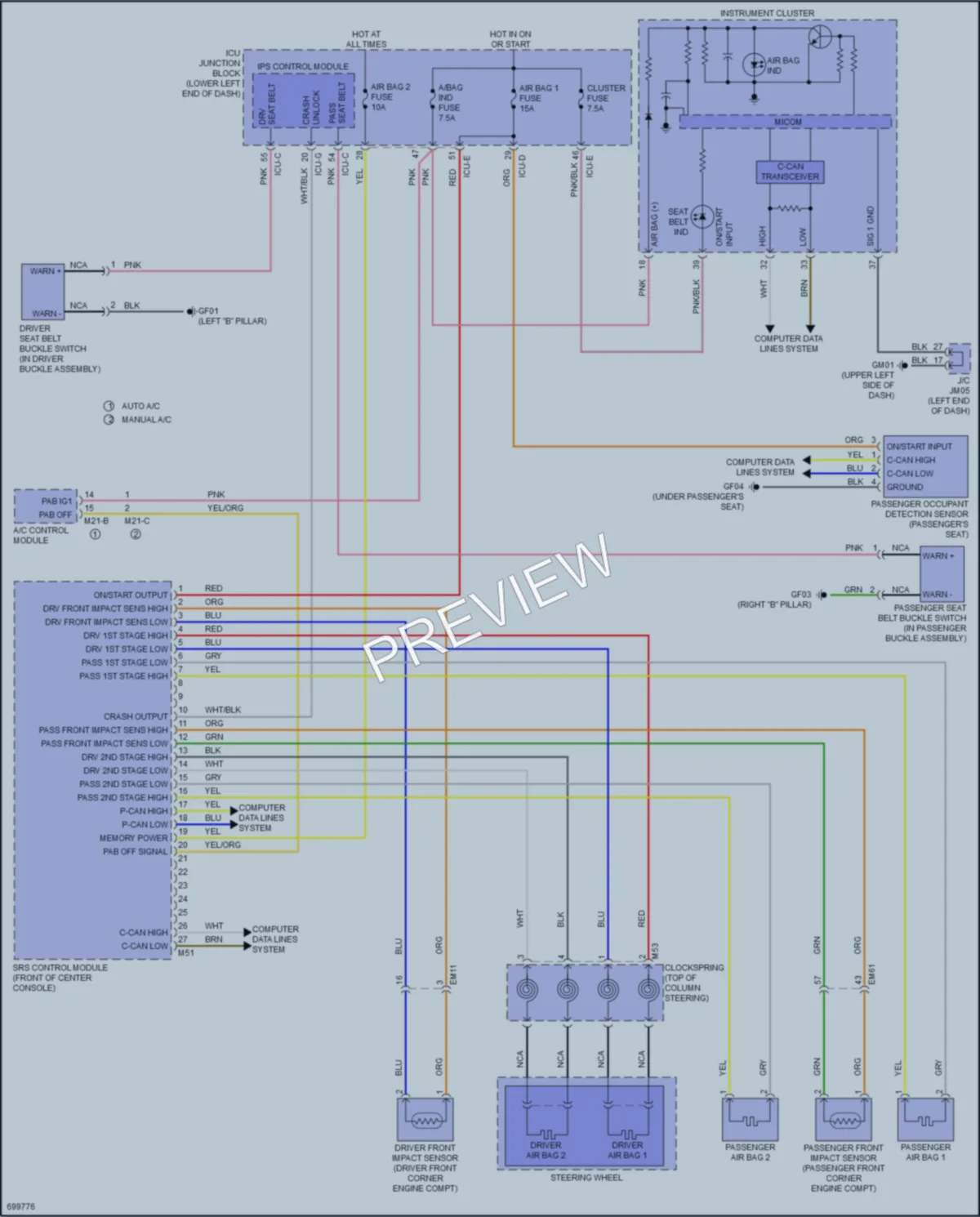 2021 Kia Forte5 Supplemental Restraints wiring diagram preview
