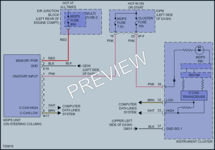 2021 Kia Niro Electronic Power Steering wiring diagram preview