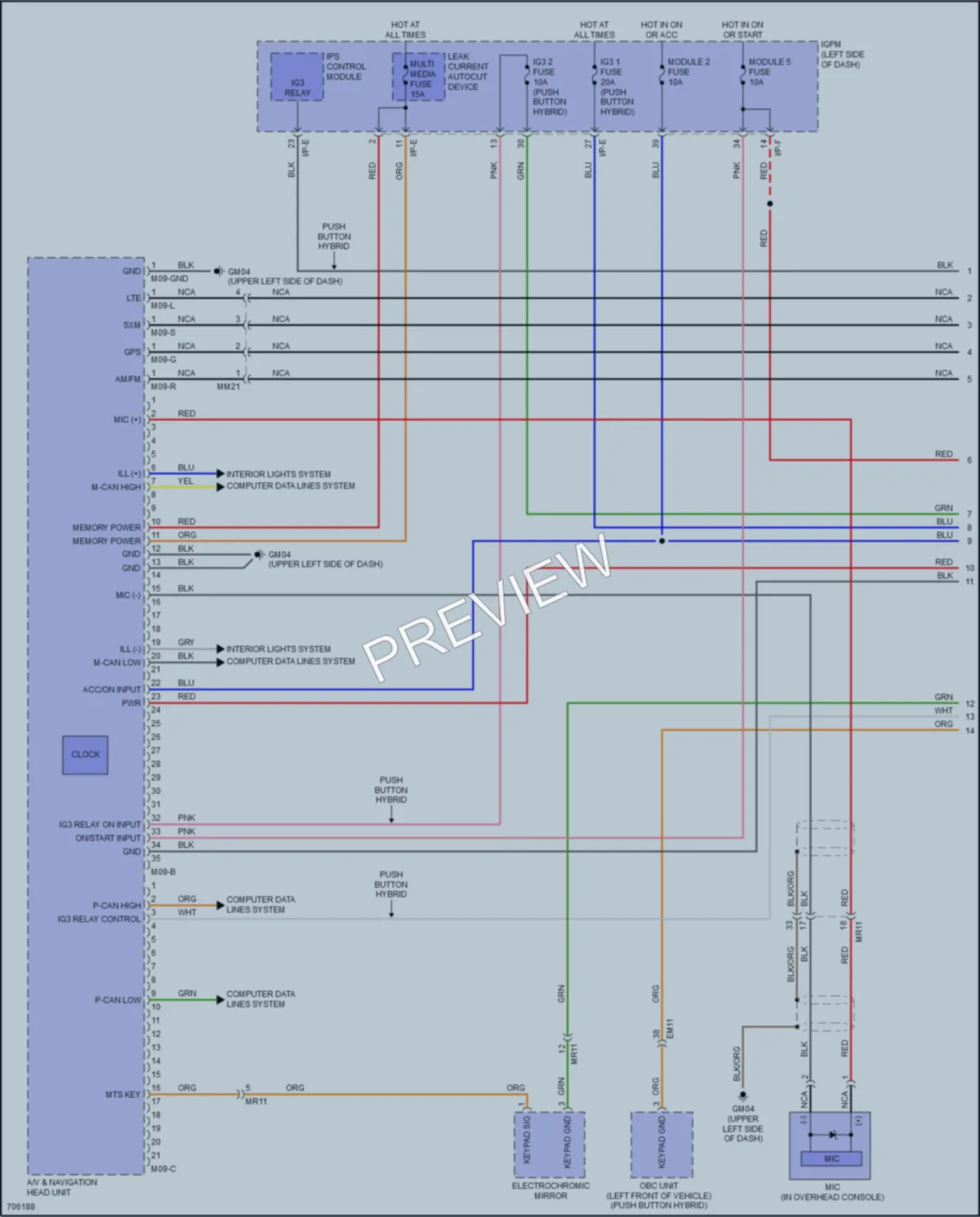 2021 Kia NiroPlugIn Radio wiring diagram preview