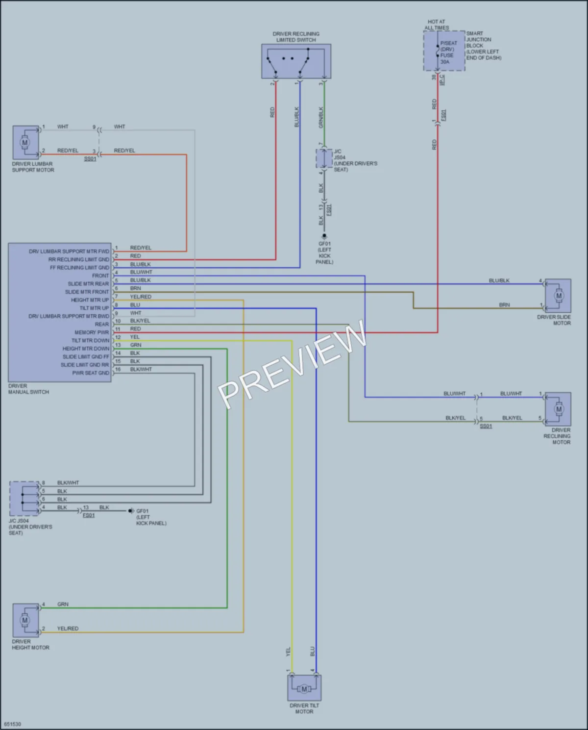 2021 Kia Sedona Power Seats wiring diagram preview