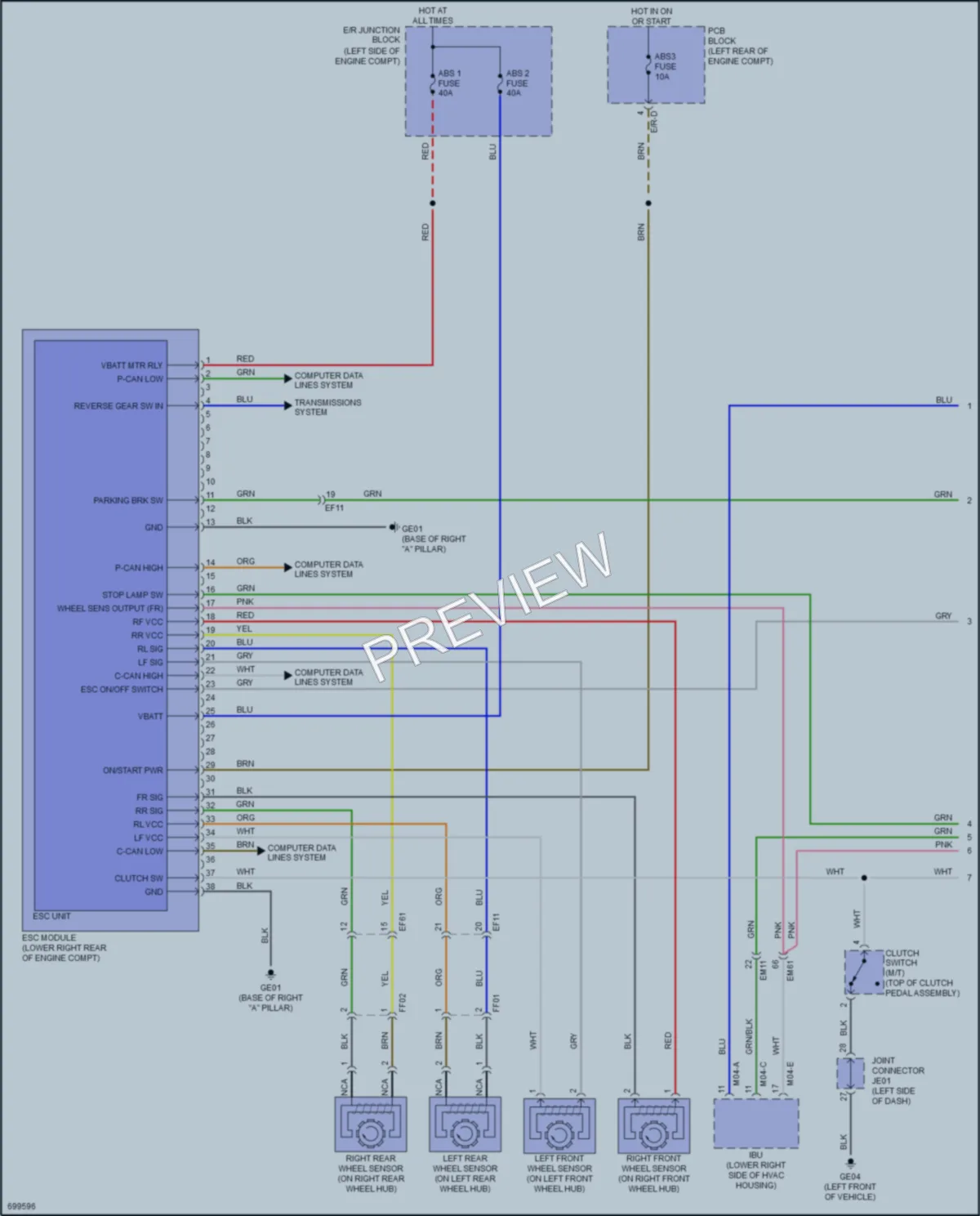 2021 Kia Soul Anti Lock Brakes wiring diagram preview