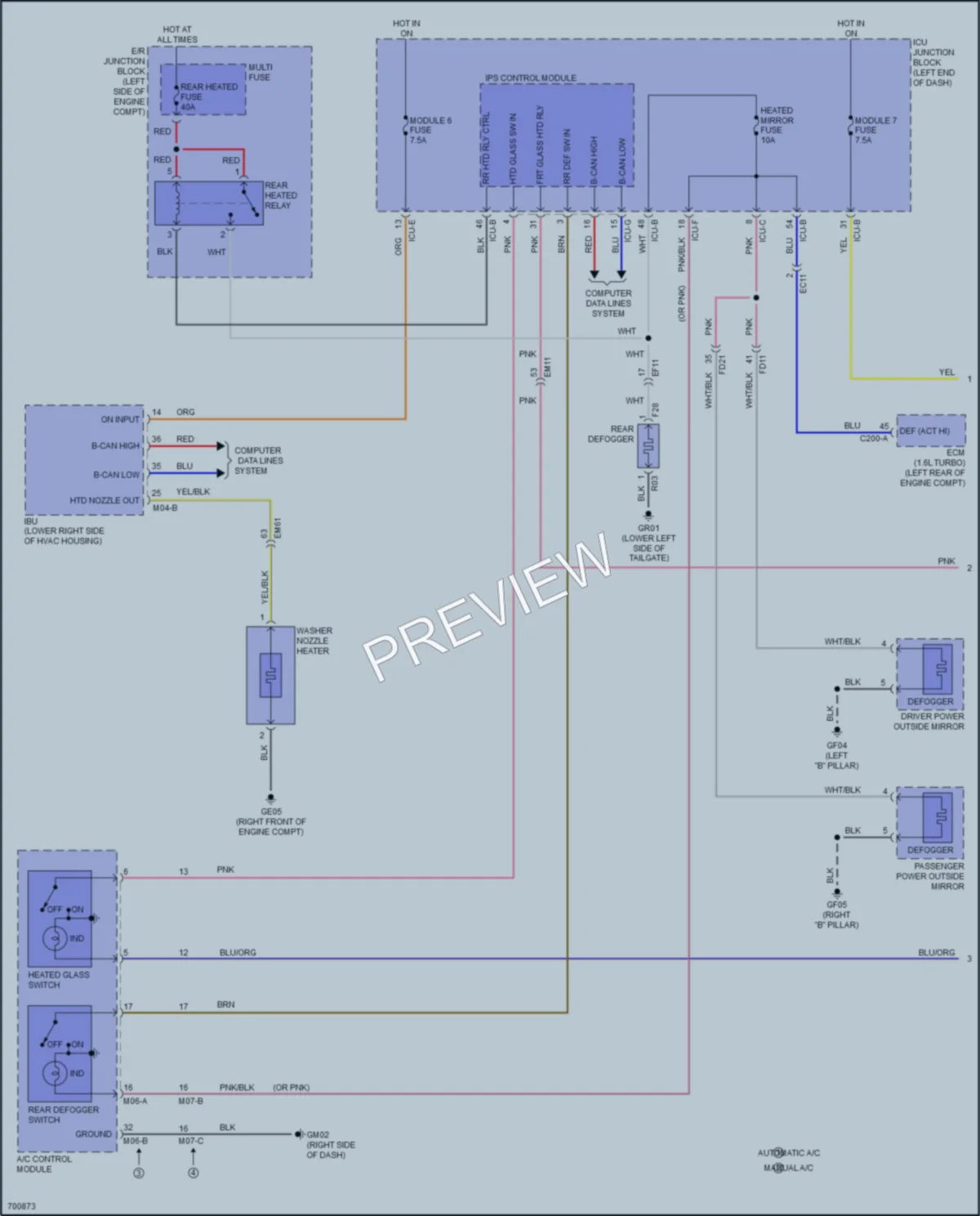 2021 Kia Soul Defoggers wiring diagram preview